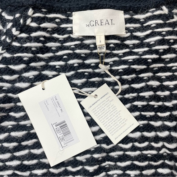 THE GREAT The Tiny Hearts Lodge Jacquard Cardigan Size 2 - Picture 3 of 8